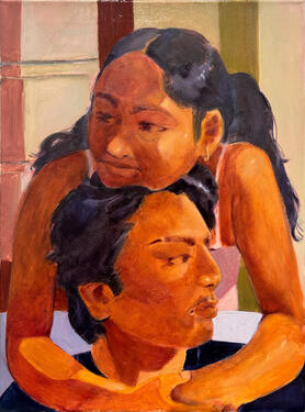 untitled (study of my siblings), oil on canvas, 18"x24"