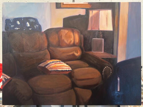 "the loved seat", oil on canvas, 36"x48"